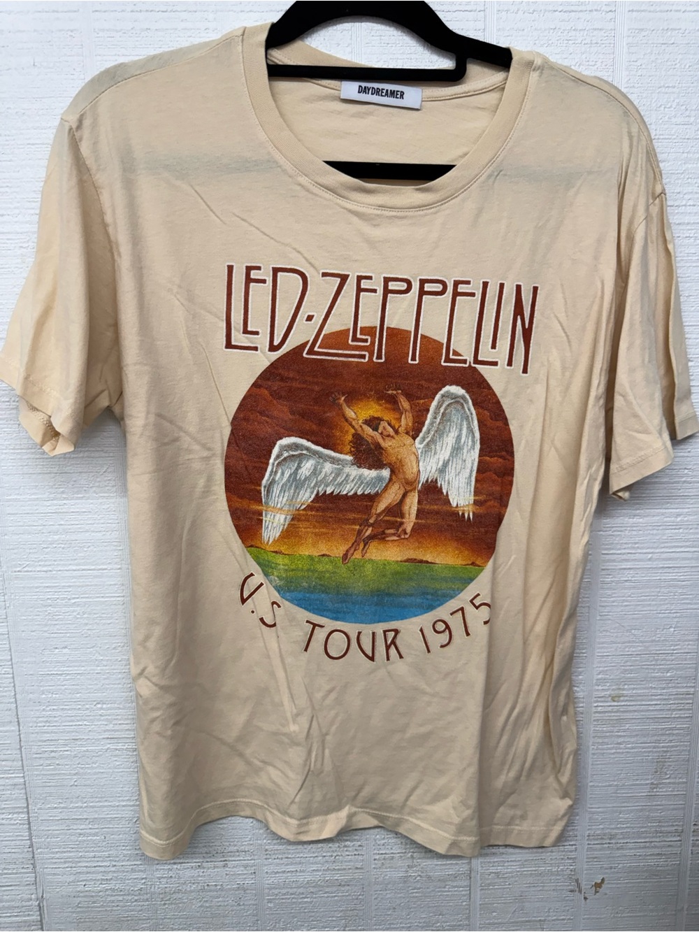 Free People Cream Led Zeppelin U.S. Tour 1975 Graphic Tee